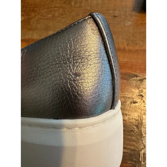 Naturalizer Women's Daphne Leather Platform Loafers - Silver Size 10 Casual Chic - Picture 8 of 11